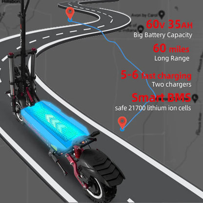 ZonDoo ZO03 Plus Electric Scooter For Adults 5600W/6000W Dual Motors