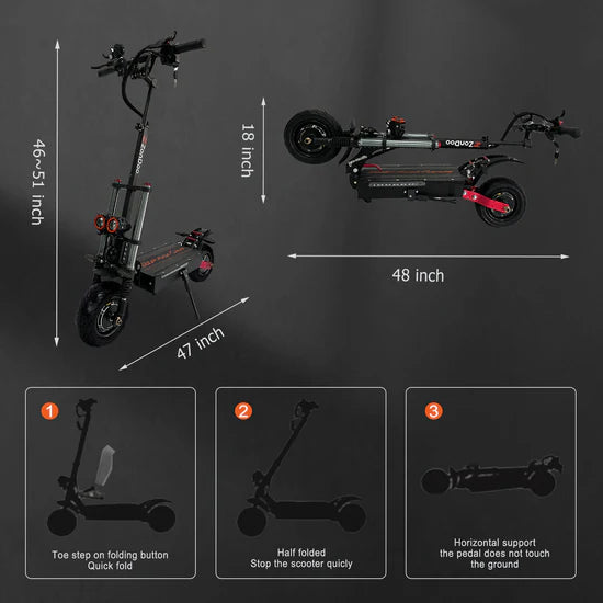 ZonDoo ZO03 Plus Electric Scooter For Adults 5600W/6000W Dual Motors