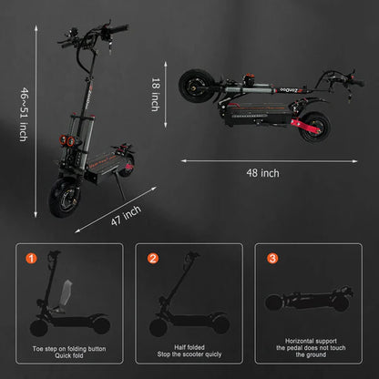 ZonDoo ZO03 Plus Electric Scooter For Adults 5600W/6000W Dual Motors