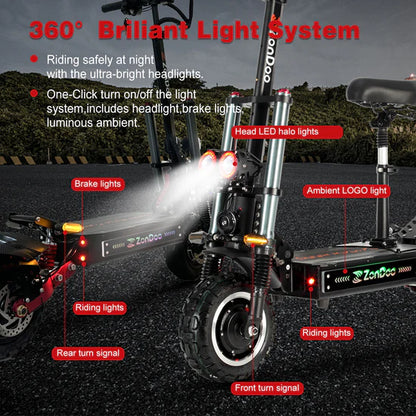 ZonDoo ZO03 Plus Electric Scooter For Adults 5600W/6000W Dual Motors
