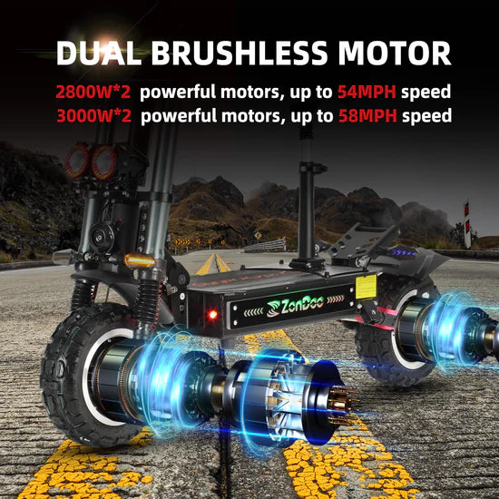 ZonDoo ZO03 Plus Electric Scooter For Adults 5600W/6000W Dual Motors